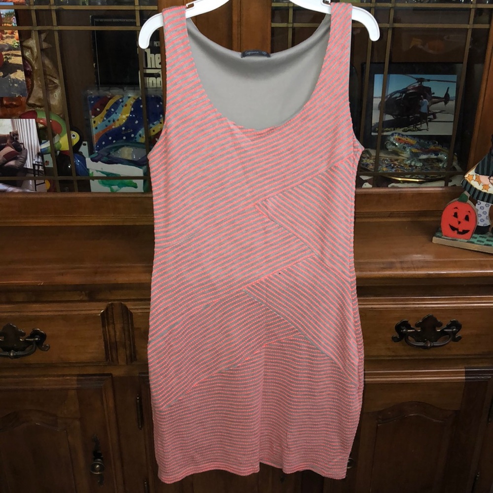 Coral & Grey Dress
